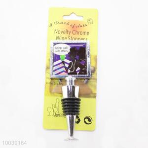 2015 drink well with others series novelty chrome wine stopper