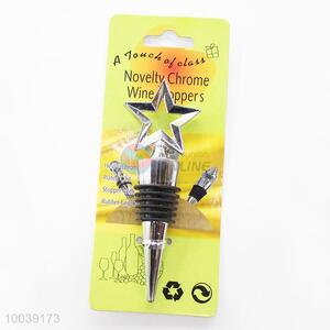 2015 hot style five-pointed star zinc alloy wine stopper
