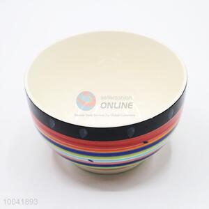 Colorful Cross Stripe Pattern Ceramic <em>Bowl</em>