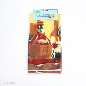 Wine Bottle Printed Microfiber Dish Cloth/Kitchen Towel