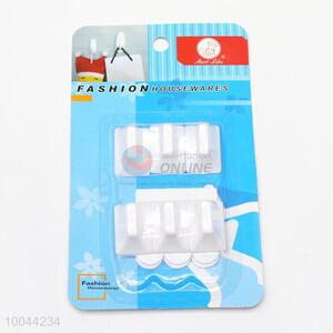 6pcs/set white mini ABS adhesive wall/door hook