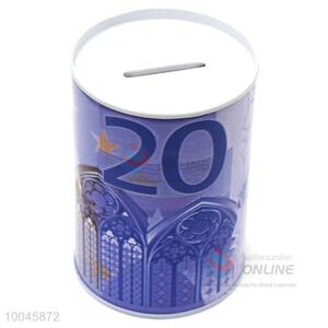 7.5*10.5cm Wholesale zip-top can shape tinplate money/saving box printed pattern