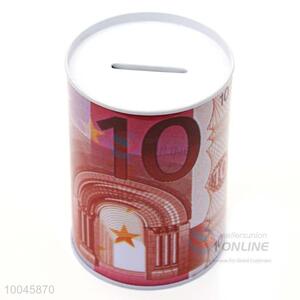 7.5*10.5cm Hot selling zip-top can shape tinplate money/saving box