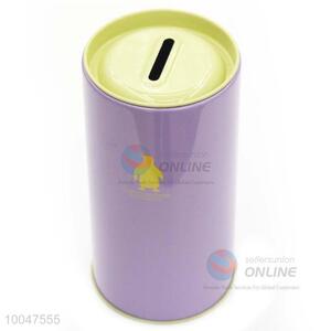 7.5*14.5cm wholesale zip-top can shape tinplate purple money/saving box