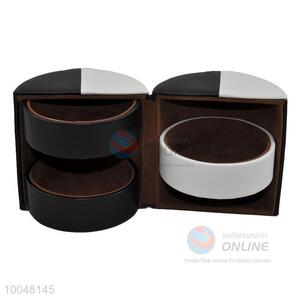 Functional household/office desktop faux leather storage box