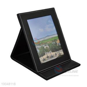 New arrivals foldable desktop decoration black pu photo frame