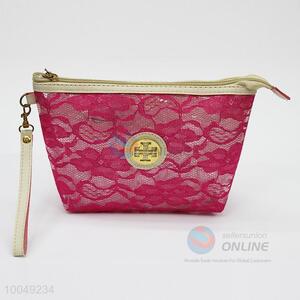 Rose red lace makeup bag/cosmetic bag