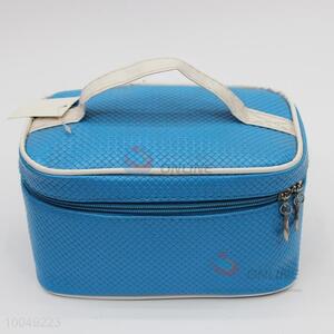 Good quality blue weave travel cosmetic bag for lady