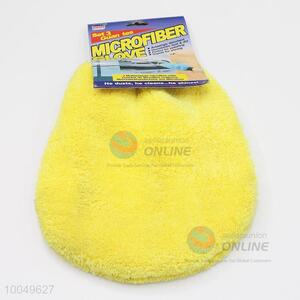 Comfortable Household 18*19CM Yellow Coral Velvet Cleaning Gloves