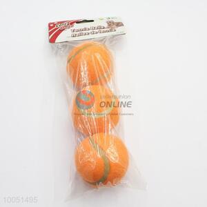 Cheap 3 pieces orange  tennis ball/pet toy