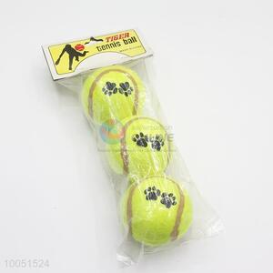 3 pieces yellow elastic pet training balls