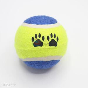Cute design elastic blue-yellow paw pattern pet ball