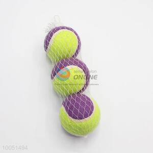 3 pieces purple-yellow  tennis ball for pets