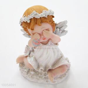 Wholesale cute white resin angle craft for home decoration