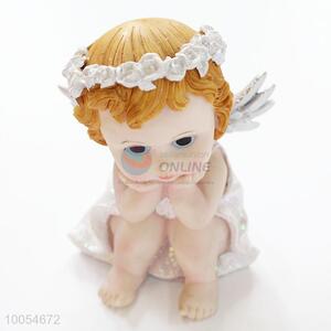 Cute white angle figurines resin craft