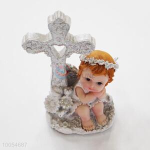 White angle&cross art resin crafts for home decoration