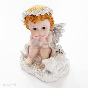 Wholesale home decorative white angle statues resin craft