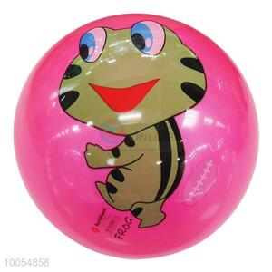 High Quality 9 Inch Pink PVC Inflatable Beach Ball with the Pattern of Frog