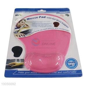 Hot Sale Comfortable 19*23*0.3cm Pink Mouse Pad/Mat with Gel Wrist Support