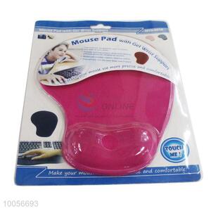 Hot Sale Comfortable 19*23*0.3cm Rose Red Mouse Pad/Mat with Gel Wrist Support
