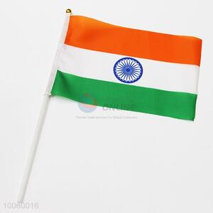 14*21cm India Hand Waving Flag With Plastic Pole