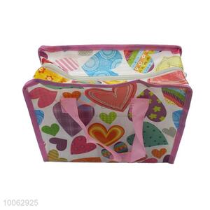 Colorful Heart Zip Lock Non Woven Shopping Bag
