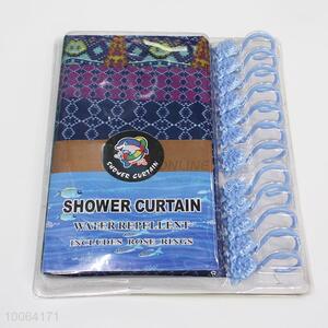 High Quality Dark Blue Dacron Shower Curtain