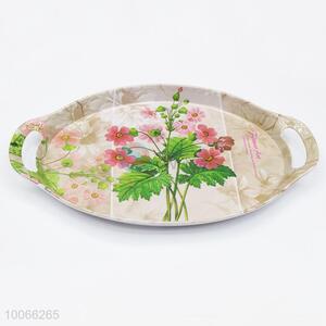 Pink Printed Melamine Fast Food Serving Tray With Handles