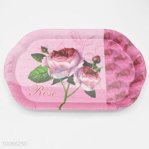 High quality pink flower printed melamine tray