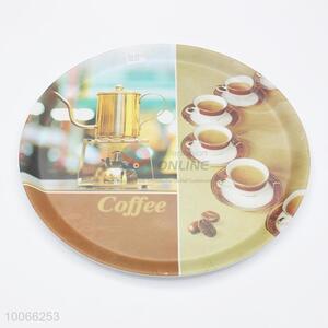 Round shaped plastic melamine drink tray/serving tray