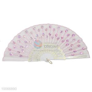 Wholesale beautiful foldable plastic fan hand fan for summer
