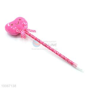 Cute rose red plush ball pen for sale