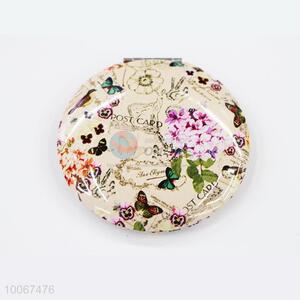 Butterfly Pattern Round Foldable Pocket Mirror