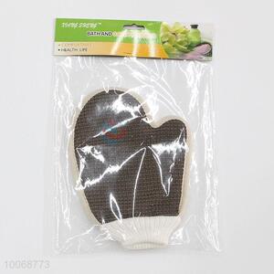Brown jute body cleaning bath shower gloves