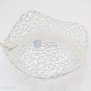 Wholesale white iron wire storage basket/fruit plate