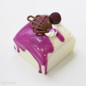 Purple Square Cake Fridge Magnet