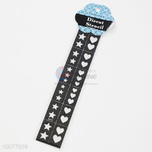 DIY star/heart stencil nail sticker nail art