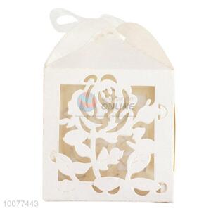 Flower Shape Wedding Gift Box With Silk <em>Ribbon</em>