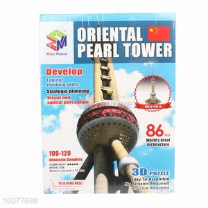 86pcs oriental pearl tower building diy toys 3d puzzle