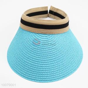 Sky-blue Paper Straw Sun Hat For Women