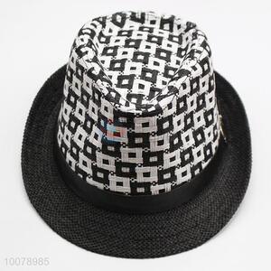 Fashion black&white straw paper panama hat for women/men