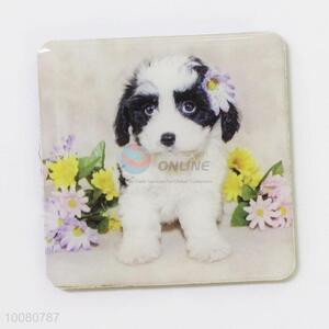 Square Shape Dog Pattern Button Plastic Cement Fridge Magnet