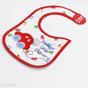 New design red car embroidery baby saliva towel