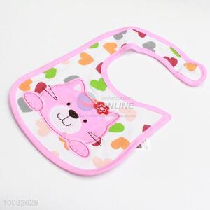 Pink cat embroidery baby saliva towel