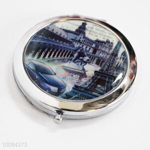 City View Round Foldable Pocket Epoxy Sticker Mirror/Makeup Mirror