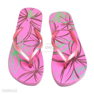 Rose red lady flat beach flip flops for sale