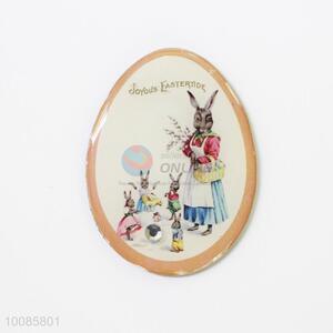 Rabbit Oval Crystal Glass Fridge Magnet