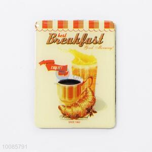 Breakfast Rectangular Crystal Glass Fridge Magnet