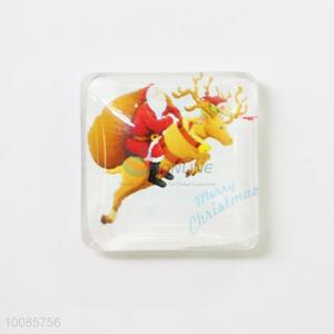 Merry Christmas Square Crystal Glass Fridge Magnet