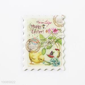 Happy Easter Postage Stamp Shaped Crystal Glass Fridge Magnet